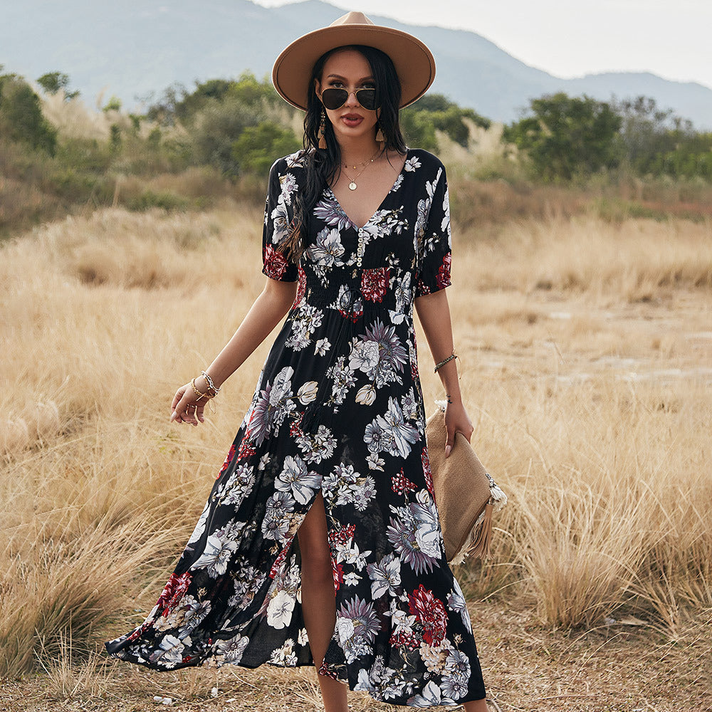 Bohemian Floral Maxi Dress