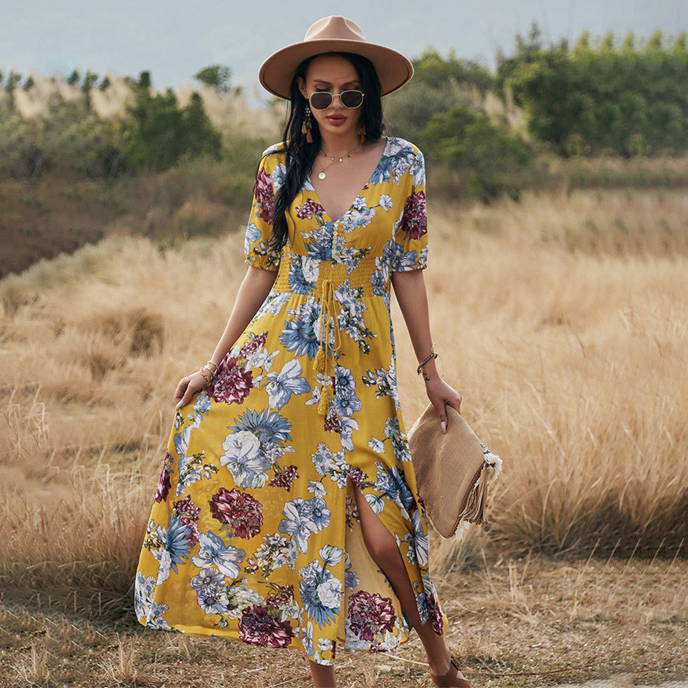 Bohemian Floral Maxi Dress