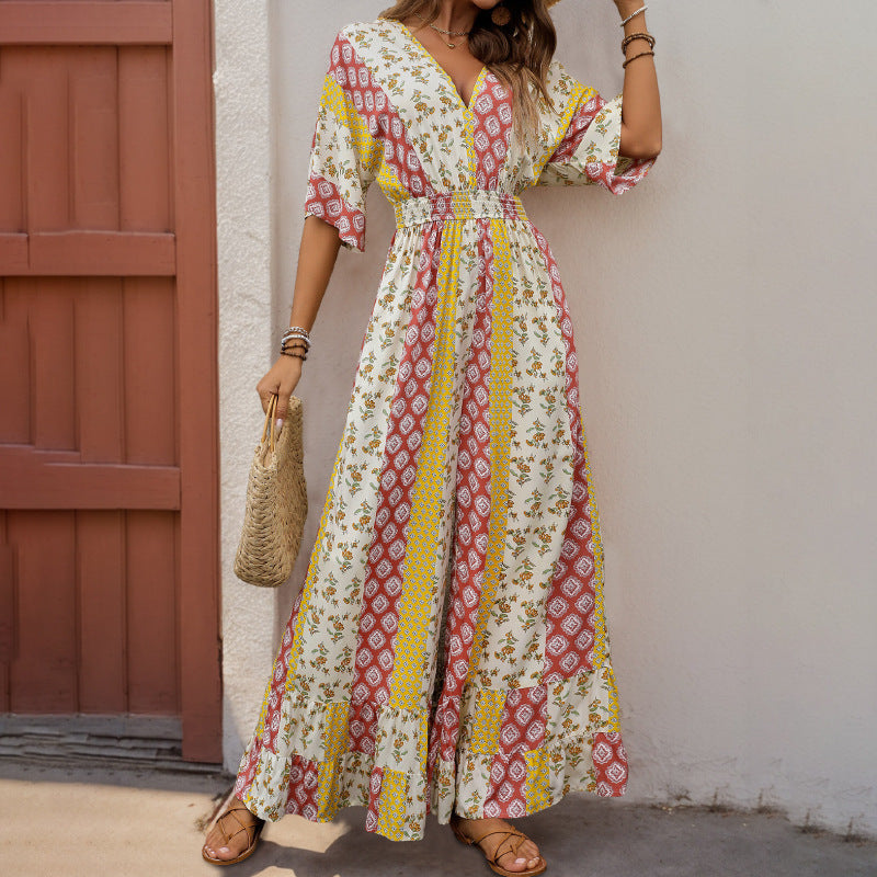 Boho Patchwork Maxi Dress