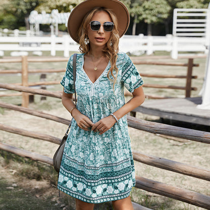 Boho Floral Mini Dress