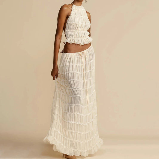 Ethereal Ruffled Two-Piece Set