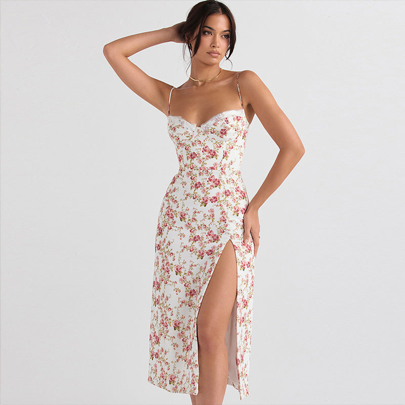 Floral Satin Slip Dress